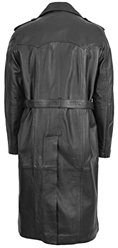 Divergent Retail DR138 Heren Volledige Lengte Leren Jas Classic Zwart - Image 3