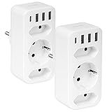 【Auch ein schönes Geschenk】Diese steckdosen mit den Abmaßen: 10,6 x 5,5 x 4,1 cm incl. USB-Steckplätzen, wiegt nur 157g. Diese einfache USB Ladegerät in Weiß, passt perfekt in Ihren Wohnbereich. Das moderne Erscheinungsbild passt in jede Ecke ihres Wohnbereichs und ist sicherlich auch ein ganz besonderes und originelles Geschenk.