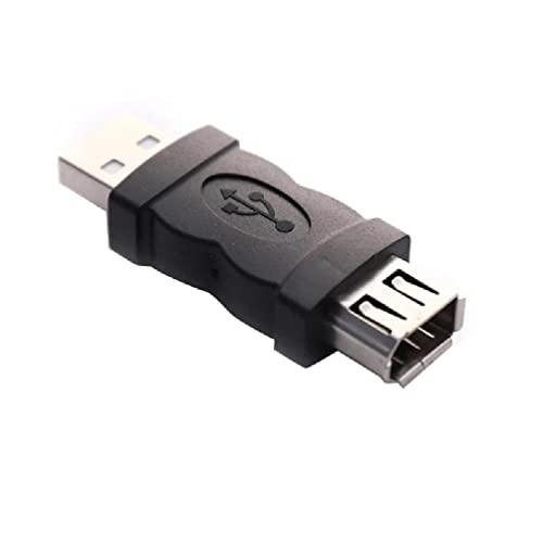 KieTeiiK Adaptateur USB 2.0 mâle vers Firewire IEEE 1394 6 broches femelle pour appareil photo, téléphone portable, lecteur MP3, imprimante, scanner, disque...