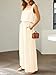 Prinbara 2 Piece Outfits for Women Summer Vacation Sleeveless Linen Crop Tank Top Casual Matching Lounge Sets Comfy Tracksuits Long Pants Jumpsuits 2024 Fashion Travel Outfit 7PA32-mihuang-XXL