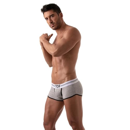 Bóxers ajustados hombre TOF Paris ropa interior premium de algodón gris 3