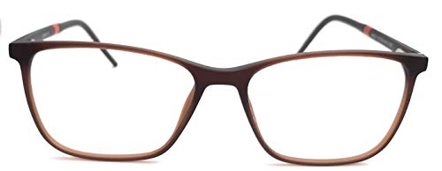 Image of SIGHT N SHADE Eyewear Matte Brown Full Rim Frame Rectangular /Square Curve Edges Medium(51) Free Size Spectacles Light Weight for Men Women Boy Girl For All Kind of Face Cut