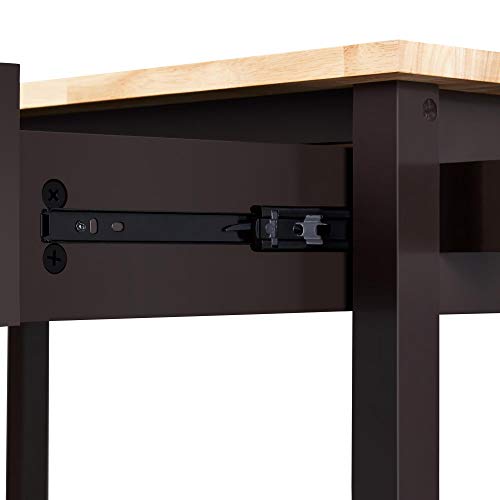 Yaheetech Carro Cocina con Ruedas Carrito Auxiliar Cocina Mesa Auxiliar Cocina con Estante Cajón Armario 101x 51x92 cm Blanco Marrón - imagen 8