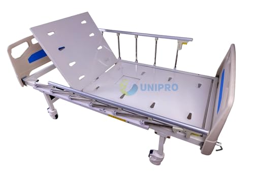 Image of UNI-PRO UNIPRO Hospital Bed with Commode for Patients at Home | One Function | Manual Semi-Fowler Backrest with Foam Mattress | Adjustable for Comfort Safety and Ease of Use in Home Care