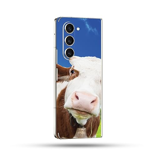 Image of MightySkins Skin Compatible with Samsung Galaxy Z Fold 5 Full Wrap - Cow Face | Protective, Durable, and Unique Vinyl Decal wrap Cover | Easy to Apply, Remove, and Change Styles | Made in The USA