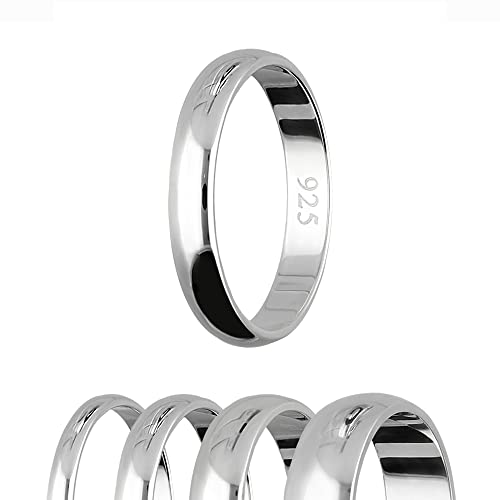 Treuheld® Silberner Ring aus 925 Sterling Silber - Breite: 5mm -...