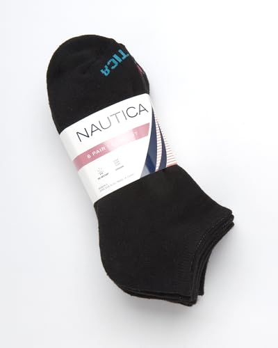 Image of Nautica Womens No Show Socks Moisture Wicking Athletic Low Cut Socks 6 Pack | Moisture Wicking Dri-Motion Fabric, Cushioned Key Areas, Banded Arch Support, No Show Low Cut, Shoe Size 4-10