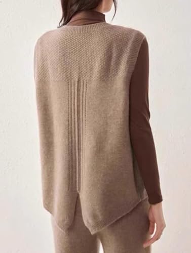 Image of Womens Knit Sleeveless Crewneck Sweater Vest 2025 Knitwear Tank
