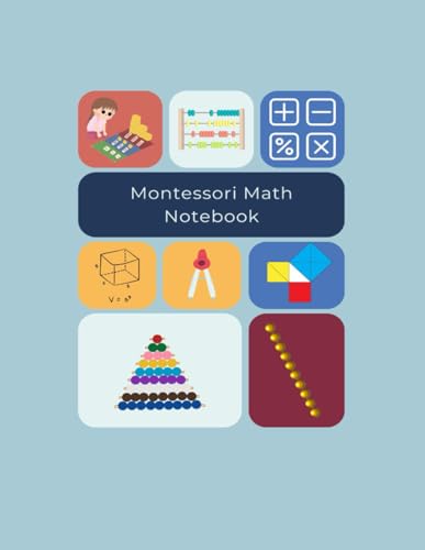 Montessori Math Composition Book | Blank 0.5 inches Graph Paper Grids | 8.5 x 11, 100 Pages | Montessori Golden Beads & Stamp Game Color - Coded Grids - image 1