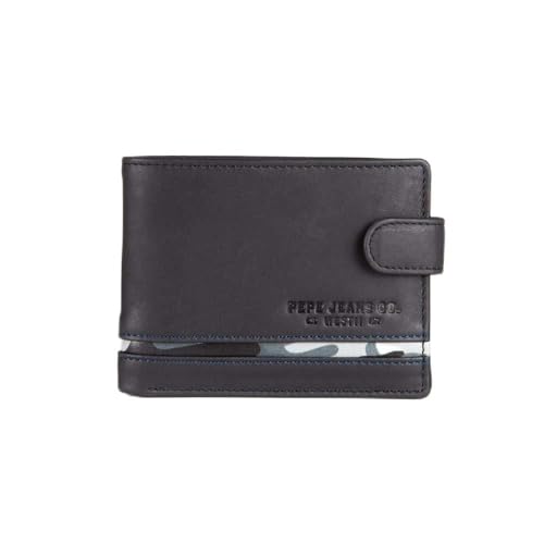 Cartera Pepe Jeans Delta horizontal con cierre de clic Negra