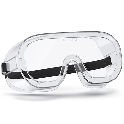 NoCry Protective Non-Vented Safety Lab Goggles with Anti-Fog Coating, Clear