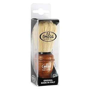 Omega Ash Wood Handle Boar Hair Shaving Brush
