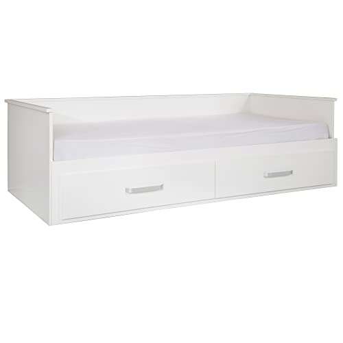 roba Tagesbett 'Moritz‘, zum Doppelbett ausziehbare, weiß, 2 Schubladen,...