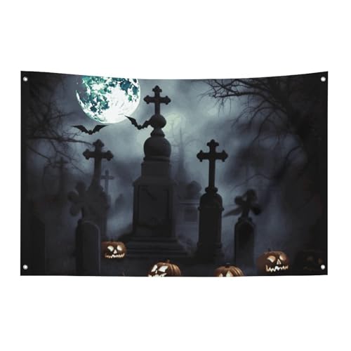 Drapeau de jardin gothique Happy Halloween extérieur et intérieur
