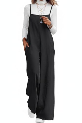 Lepunuo Womens Jumpsuits Casual Black Rompers for Women Summer Boho