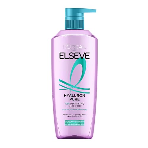 LOreal Paris Elseve Hyaluron Pure 72H Purifying Shampoo for Fresh Scalp & Hydrated Hair Removes Oil & Impurities 620ml