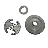 ZWEquipint Kit de pignon de tambour d'embrayage fendu avec pignon de jante et rondelle en acier de rechange pour tronçonneuse modèles H345 H350 H450 pour transfert de couple en douceur