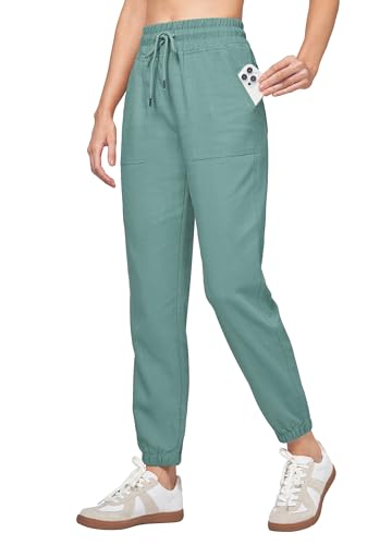Pantalon de survêtement en coton et lin doux premium pour femme