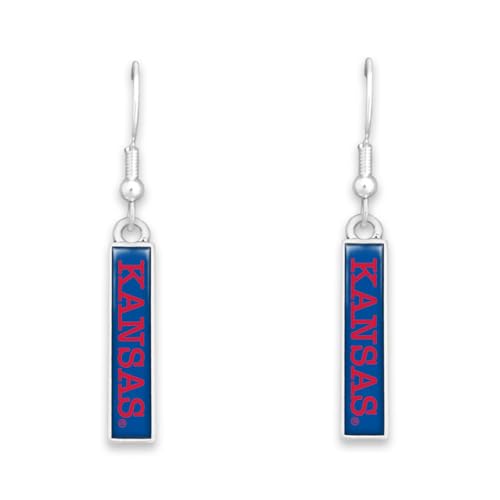 From the Heart Kansas Jayhawks Nameplate Earrings Silver Jewelry Gift KU