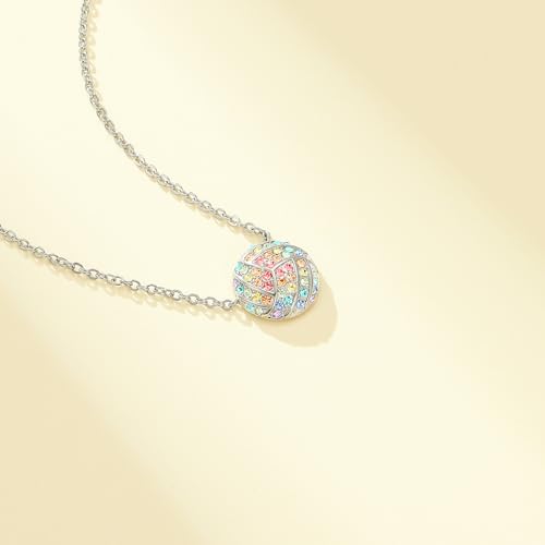 Sports Baseball Soccer Volleyball Necklace Gifts,Basketball Football Tennis Necklaces Jewelry for Sports Fan Lovers3