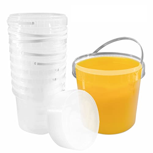 1-Gallon-128-oz-Clear-Plastic-Bucket-with-Lid-and-Handle-3-Pack-Ice-Cream-Tub-with-Lids-Food-Grade-Freezer-and-Microwave-Safe-Food-Storage-Containers-Round-Plastic-Pail-Container-BPA-Free