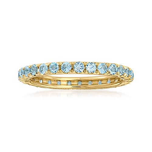 Ross-Simons 1.20 ct. t.w. Sky Blue Topaz Eternity Band in 14kt Yellow Gold. Size 8