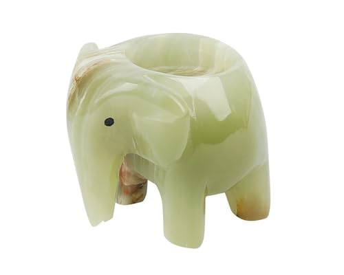 Afghan Jade Green Elephant Candle Holder Crystal Quartz Candle Holder for Home Decor Holiday Wedding 1 Piece