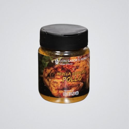 CON SABOR A HUMO Mezcla de Especias para Pollo, 100g, Tarro, Mezcla de Hierbas y Especias Naturales, Sin Alérgenos