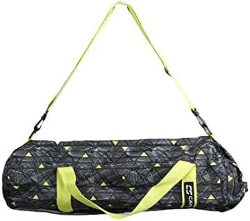 Capelli Sport Yoga Mat Bag Carrier, Gym Bag Yoga Mat Holder with Adjustable Strap and Carry Handle, Black/Lime image 2