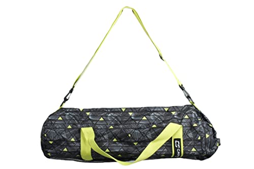 Capelli Sport Yoga Mat Bag Carrier, Gym Bag Yoga Mat Holder with Adjustable Strap and Carry Handle, Black/Lime