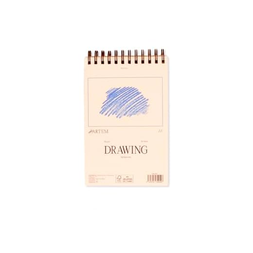 Hartem - Skizzenblock A6 | Skizzenbuch mit Spiralbindung | Grammatur 90 g/m² | Sketchbook für Künstler und Profis | Nachhaltiges Design