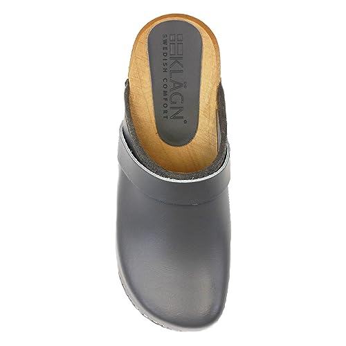 Image of Bjork Maja Wood Open Back Leather Clogs