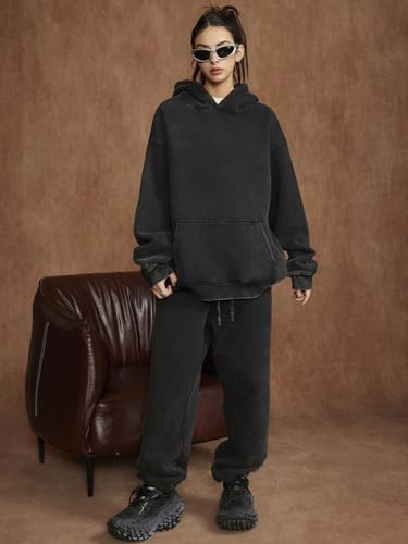 Mens Hoodies Vintage Oversized Hoodie Acid Wash Fleece Pullover Plush Heavyweight Streetwear Sweatshirts2