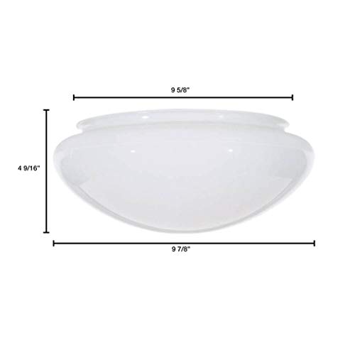 Satco 50-331 10 in.; Mushroom Glass Shade; 9-5/8 in.; Diameter; 9-7/8 in.; Fitter; 4-9/16 in.; Height;