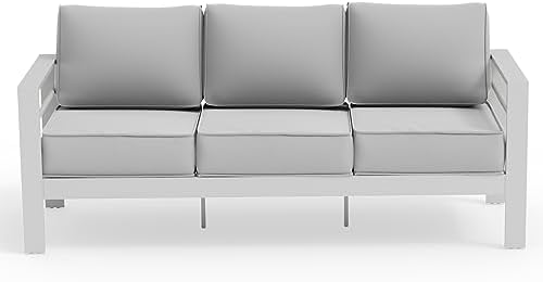 Amazon.com: Kiss the Water Patio Couch Aluminum Outdoor Sofa with 3 ...