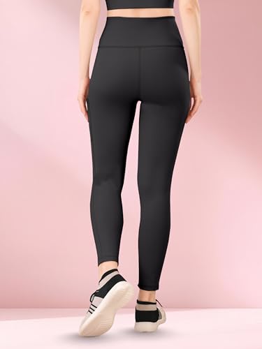Image of Yoga Pant for Womens High Wasit Tights with Side Pocket Slim Fit Gym wear Running Sports wear Leggings Stretchable Combo Pack of 2