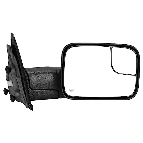 YITAMOTOR Towing Mirror Compatible with 2002-2008 Dodge Ram 1500 Ram 2500 3500 Right Passenger Side Mirror Power Heated Dual Lenses Flip-Up Manual Fol