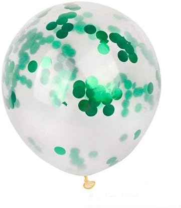 Kangkang 10pcs 12inch Gold Confetti Balloon Giant Clear Birthday Balloons Baby Shower Decoration Birthday Balloon Party Supplies (Green Foil Confetti)