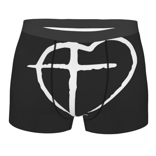 EWIDJOSKNZ Christian jesus cross love For Men`s Boxer Briefs Soft Underwear Moisture-Wicking Breathable Gifts For Boyfriend Black