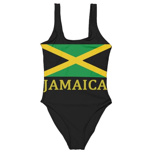 YELAIVP Women's Jamaica America Flag Padded One Piece Swimsuit Scoop Neck High Cut Bathing Suits Swimwear4