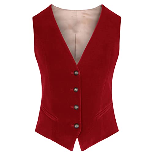 Chaleco de forro polar mujer ropa de trabajo chaleco corto elegante rosso 3XL
