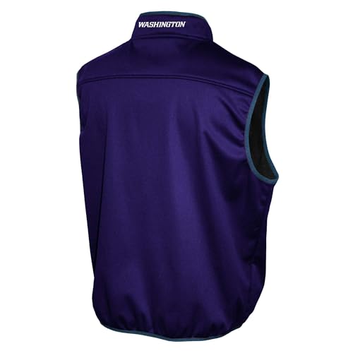 2Bhip NCAA Washington Huskies Adult Mens College Purple Mock Neck Softshell Full Zip Sleeveless Vest Jacket2
