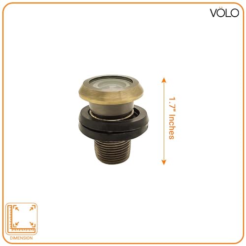 Volo Glass 180Degrees,Door Viewer Security,Peek Peep Hole for Front Door Home Office for Privacy/Security. (Material: Brass) (Color: Antique)