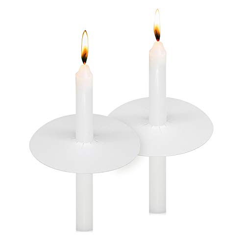 20 Pack Church Candles with Drip Protectors for Devotional Candlelight Vigil Service Box of 20 Candles Unscented White 5 H X 1/2 D