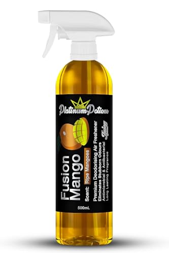 Image of Water-Based Car Air Freshener Spray | Luxury Automotive Deodorizer | Mold-Resistant Formula | Eliminates Odors and Refreshes Vehicle Interior | 17 fl oz | Fusion Mango