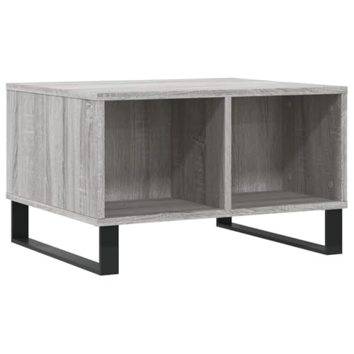 Table basse Sonoma grise à 4 compartiments de rangement et pieds métalliques - 8
