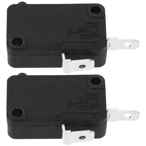 BIUDECO 2 piezas Microinterruptor de Puerta Pines Normalmente Abierto para Microondas y Electrodomésticos Cocina Compatible con Nevera y Lavadora Seguridad Mejorada Fácil Instalación Pack