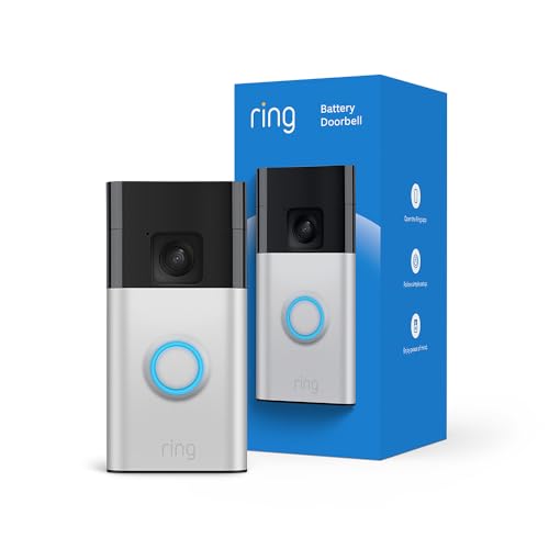 Deal: Ring Battery Doorbell | Home or business security with Head-to-Toe Video, Live View with Two-Way Talk, and Motion Detection & Alerts, Satin Nickel