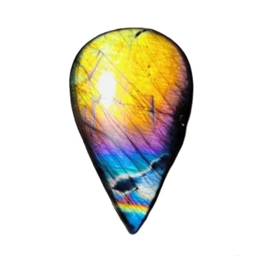 Labradorite arc-en-ciel en cabochon poire 54x32mm pour la création de bijoux DIY