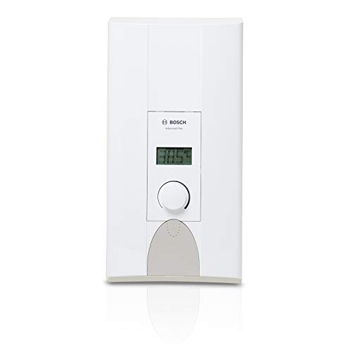 Bosch Thermotechnik elektronischer Durchlauferhitzer Tronic Advanced Plus, 24/27 kW, Übertisch mit gradgenauer Temperatur-Einstellung und LCD-Anzeige, solargeeignet, TR7000R 24/27 DESOB, Weiß-grau